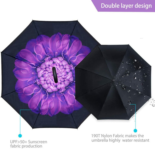 Double Layer Inverted Reversible Umbrella (Multicolor)