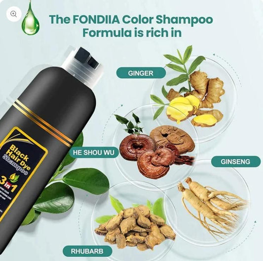 Natural Black Hair Color Shampoo – Herbal Formula for Men and Women (100 ml) Pack of 2.