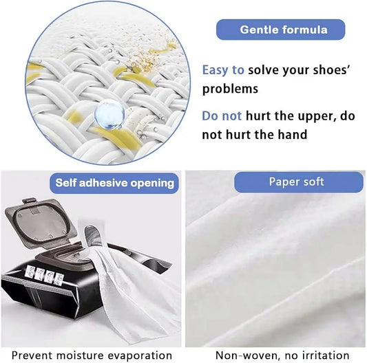Natural Sneaker & Shoe Cleaner Wipes - 1 Pack of 80 piece