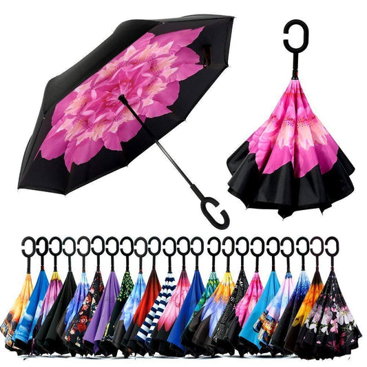 Double Layer Inverted Reversible Umbrella (Multicolor)